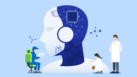 Concept of Physical and Life Research vector illustrationのイラスト素材