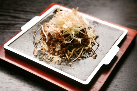 stir-fried meat with mung bean sprouts and dried bonitoの写真素材