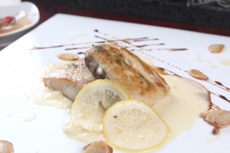 grilled mackerel on plate