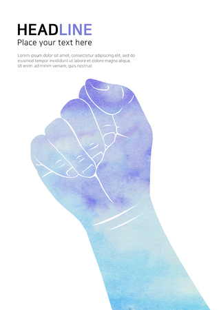 Watercolor hand gesture silhouette illustrationの写真素材