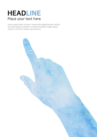 Watercolor hand gesture silhouette illustrationの写真素材