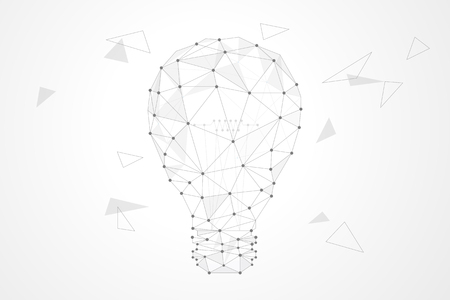 Abstract polygonal background design for business and technology. Polygon light bulb vector illustration.のイラスト素材