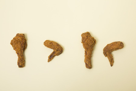 Korean style chicken and beer, delicious fried or spicy sauce chicken with cool beerの写真素材