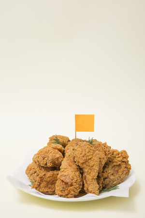 Korean style chicken and beer, delicious fried or spicy sauce chicken with cool beer 060の写真素材