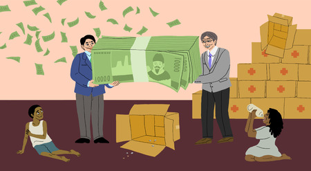 Corruption bribe concept illustration 002の写真素材