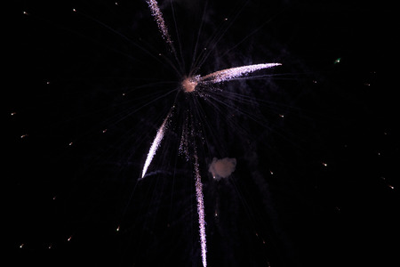 A spectacular display of fireworks on black backgroundの写真素材