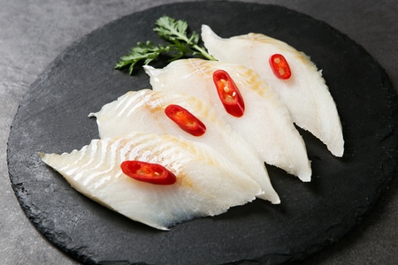 dried fish on flat plateの写真素材