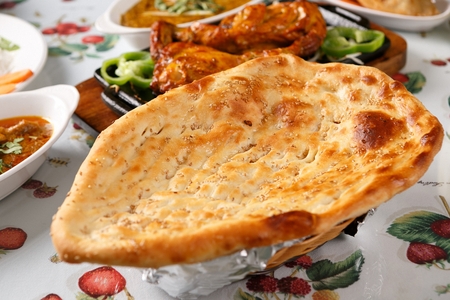 nan with sprinkled perilla seedsの写真素材