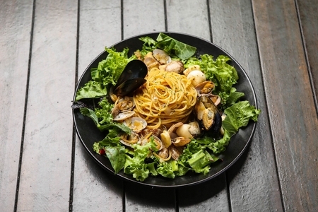 seafood pastaの写真素材
