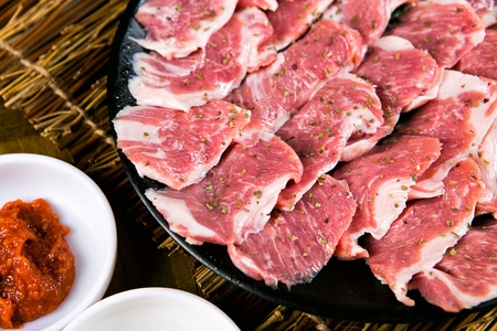 raw pork with parsely