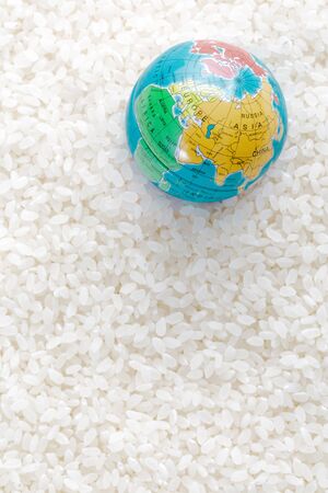 Assortment of Various grains and rice in bowls.の写真素材