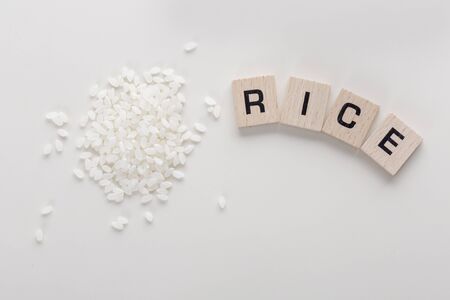 Assortment of Various grains and rice in bowls.の写真素材