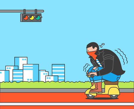 illustration of attention to health and safety when the seasons changeのイラスト素材