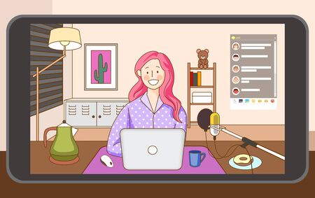 illustration of Creator, making different types of digital contentのイラスト素材