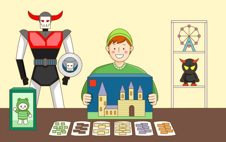 People in various lifestyles illustration in cartoon styleのイラスト素材