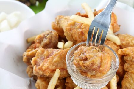 Fried chicken and french fries