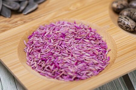 collection of healthy superfood, close up of various seedsの写真素材