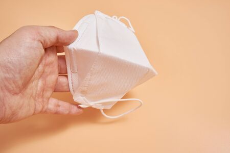 Air pollution protect mask on backgroundの写真素材