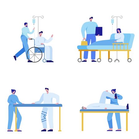 Isometric set of people, human movement concept isolated on white background.のイラスト素材