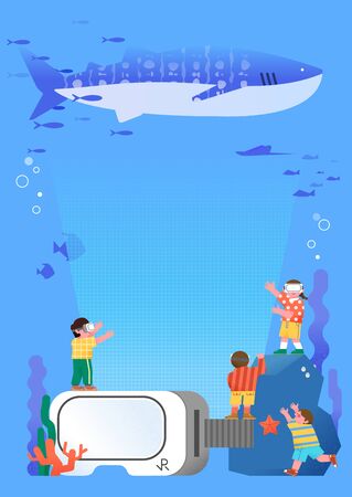 flat design style education template for childrenのイラスト素材