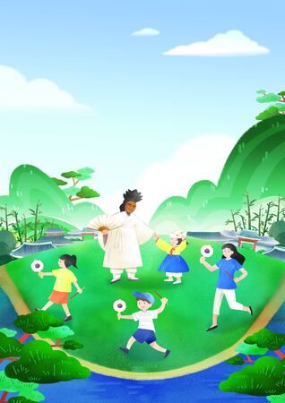 Summer festival. Summer outdoor sceneの写真素材
