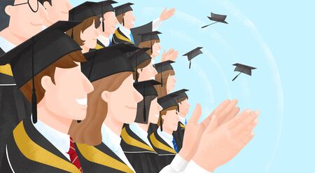 Group of people background illustrationの写真素材