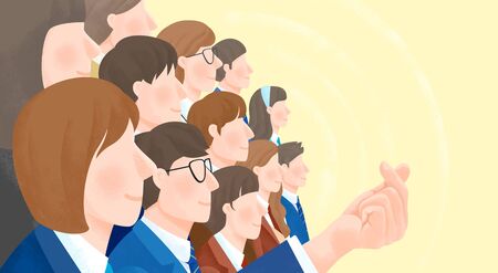Group of people background illustrationの写真素材