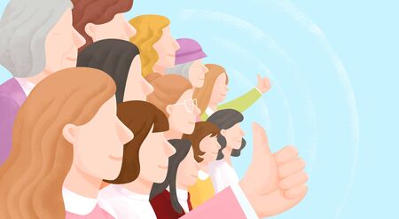 Group of people background illustration