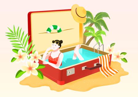 Summer vacation concept illustrationの写真素材