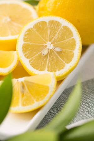 Fresh citrus fruit lemonsの写真素材