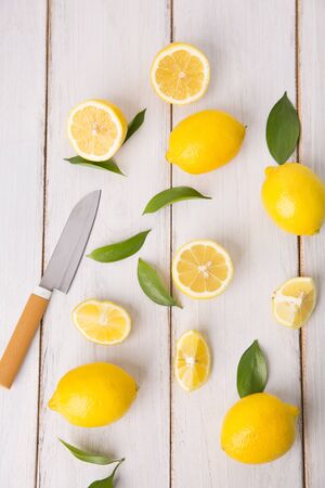 Fresh citrus fruit lemonsの写真素材
