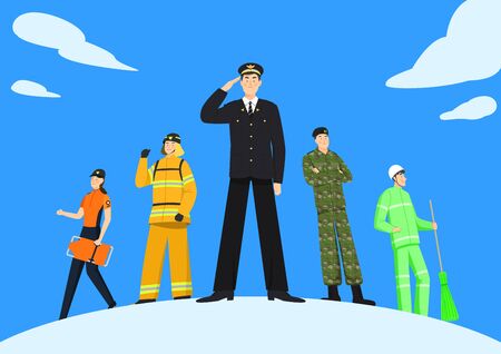 Set of variety occupation profession people concept illustrationのイラスト素材