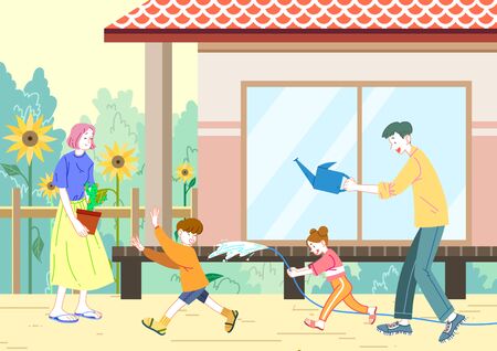 Concept of a happy and loving family vector illustrationの写真素材