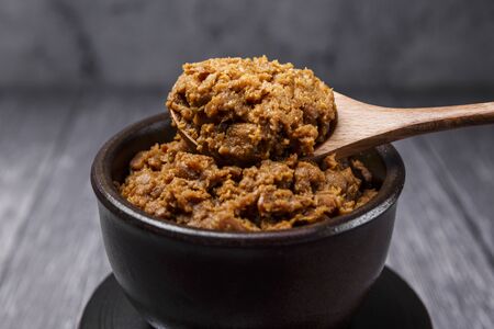 Concept of Korean traditional sauces, soy sauce, soybean paste and red pepper paste 036の写真素材