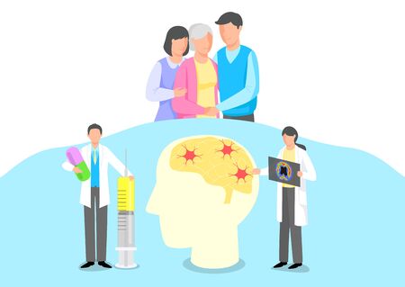 Medical science concept, health care and examination for various diseases illustration 007のイラスト素材