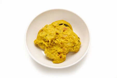 sweet pumpkin salad bowl, white background