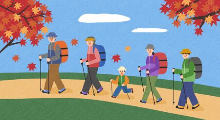 Happy time in Autumn illustration 010の写真素材