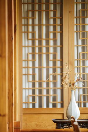 Traditional Korean style architecture, Hanok Village landscapeの写真素材