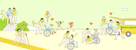 the Society of Sharing Love concept illustrationの写真素材