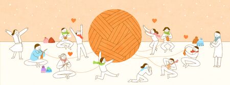 the Society of Sharing Love concept illustrationの写真素材
