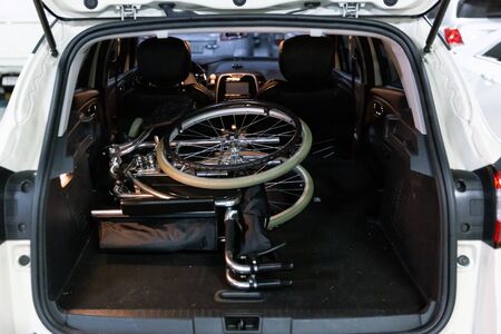 Disabled handicapped man sitting on wheelchair 049の写真素材