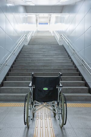 Disabled handicapped man sitting on wheelchair 111の写真素材