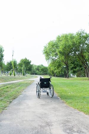 Disabled handicapped man sitting on wheelchair 061の写真素材