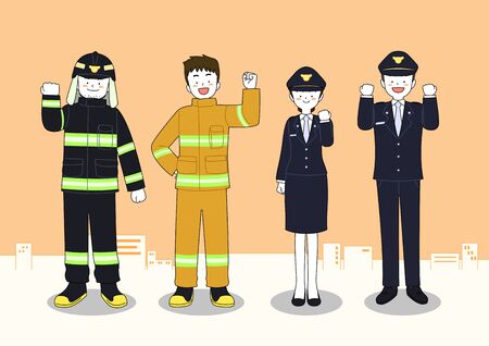 Group of people raising arms, cheering, celebrating cartoon illustrationの写真素材