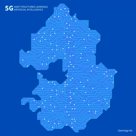 Concept of business, technology, the Internet and 5G network illustration 023
