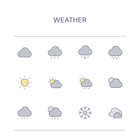 Set of thin line icons illustrations 020のイラスト素材
