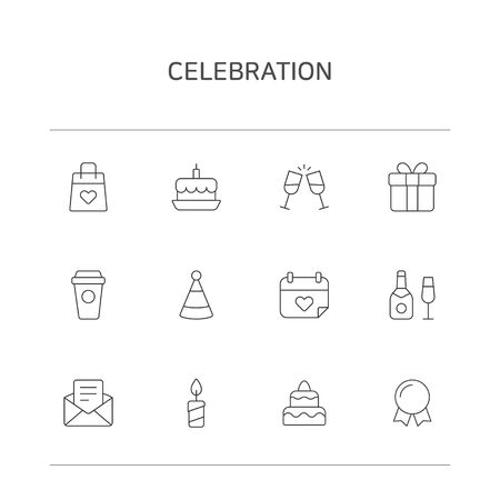 Set of thin line icons illustrations 010のイラスト素材