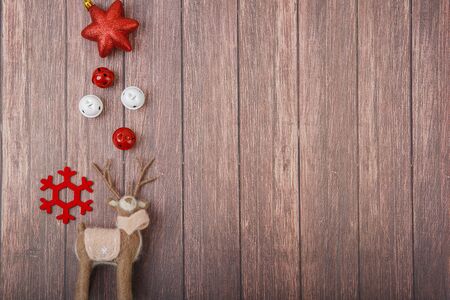 Merry Christmas seasonal concept, Christmas various decorations and gift box elements 124の写真素材