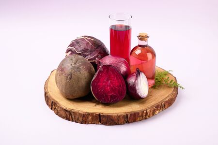 Natural organic concept, Natural haelth and skin care products- pomegranate, lemon, mango and...