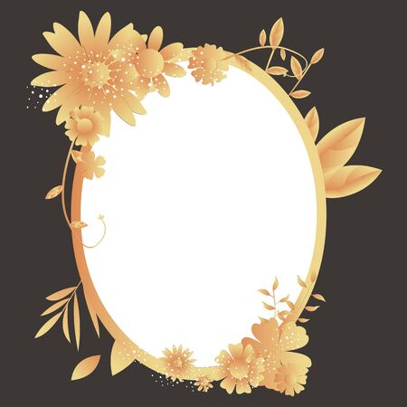 Floral frame background with various colorful flowersのイラスト素材
